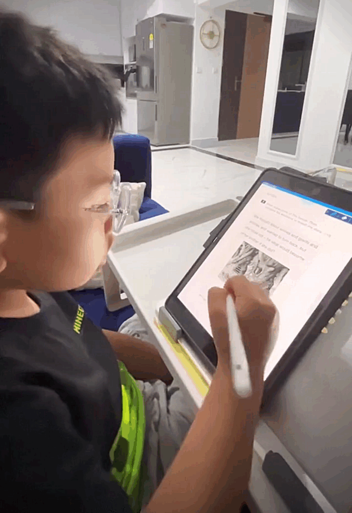 KUMON CONNECT in progress at home